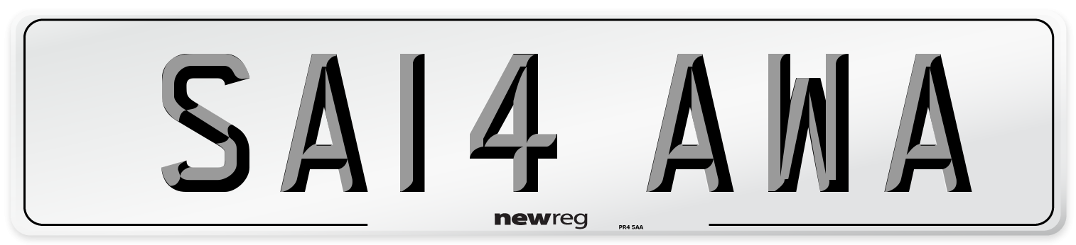 SA14 AWA Number Plate from New Reg